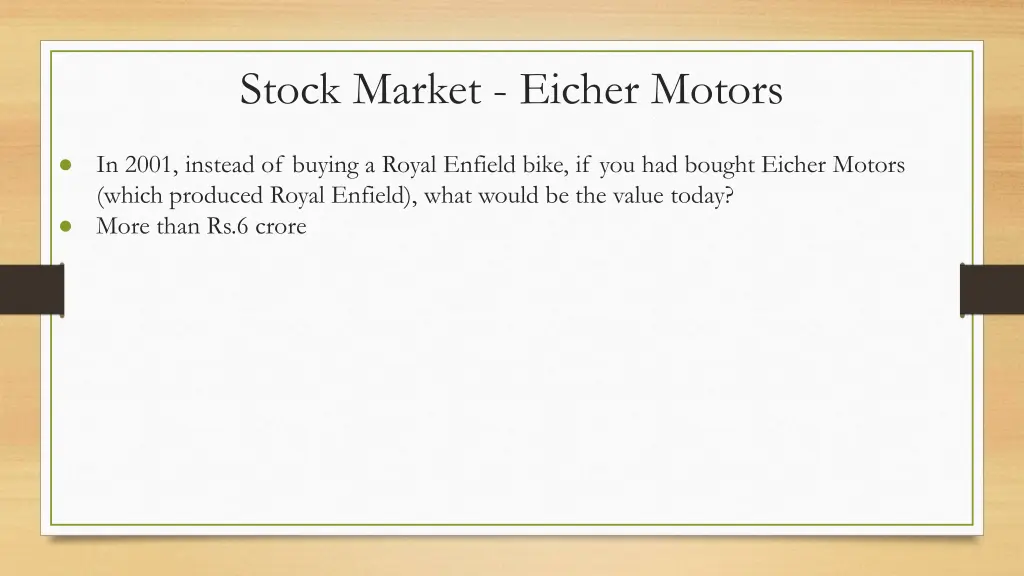 stock market eicher motors 1