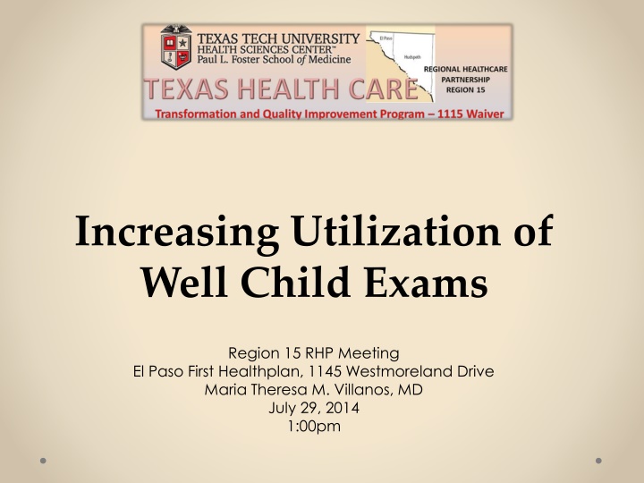 increasing utilization of well child exams