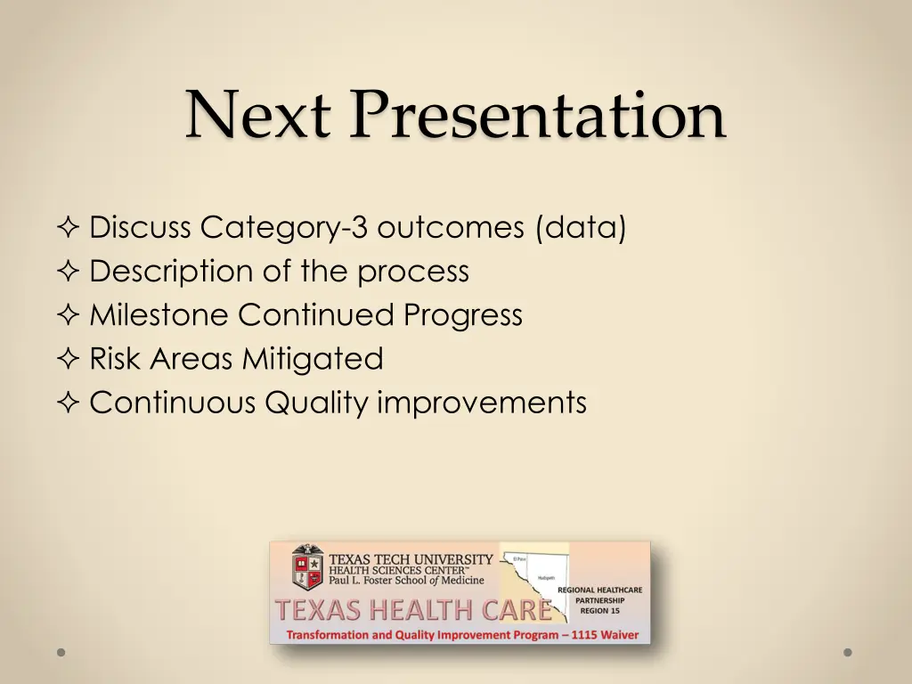 next presentation