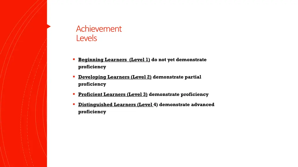 achievement levels