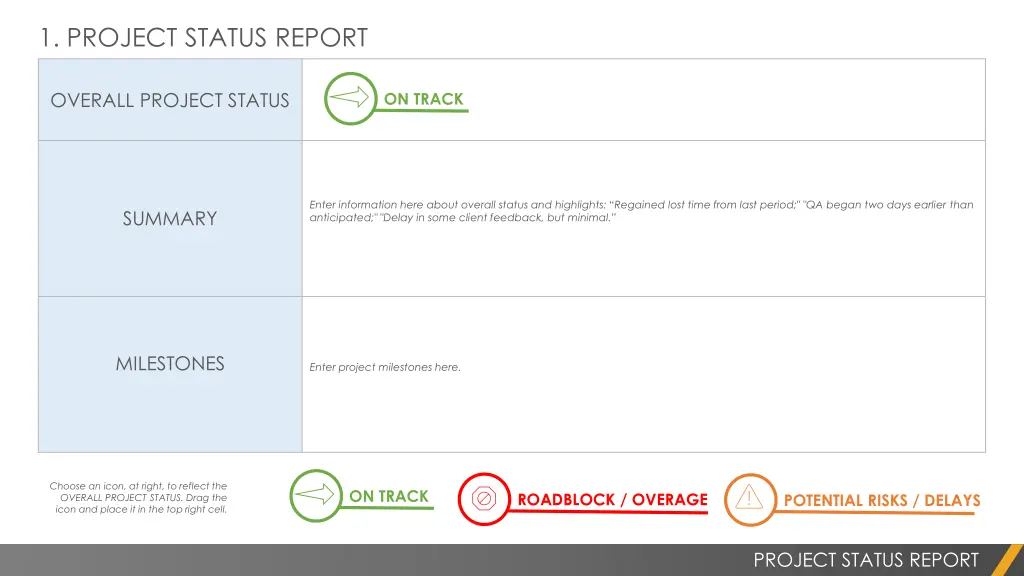 1 project status report