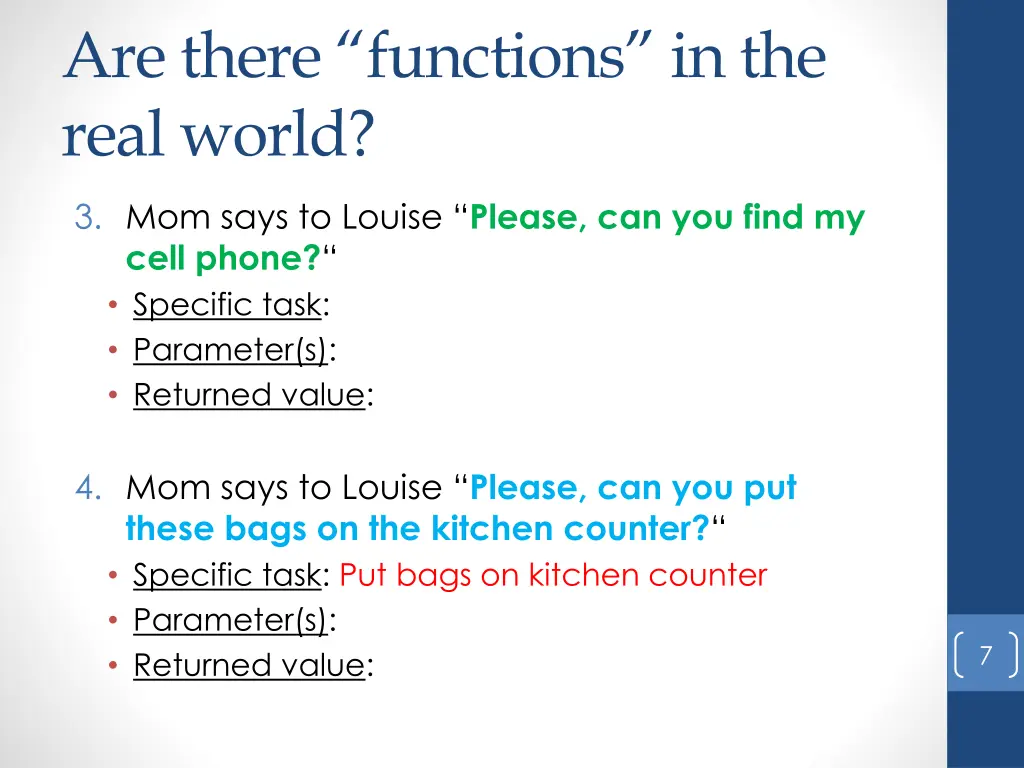 are there functions in the real world 1