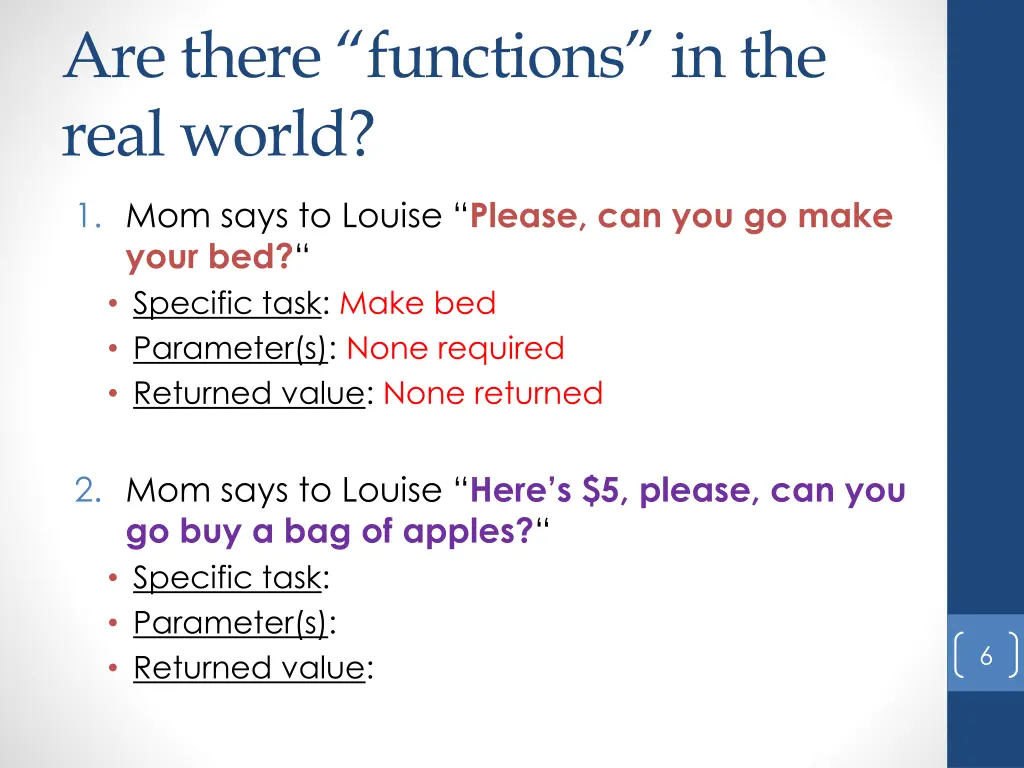 are there functions in the real world