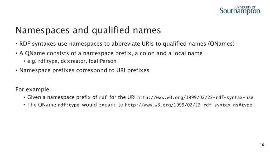 namespaces and qualified names