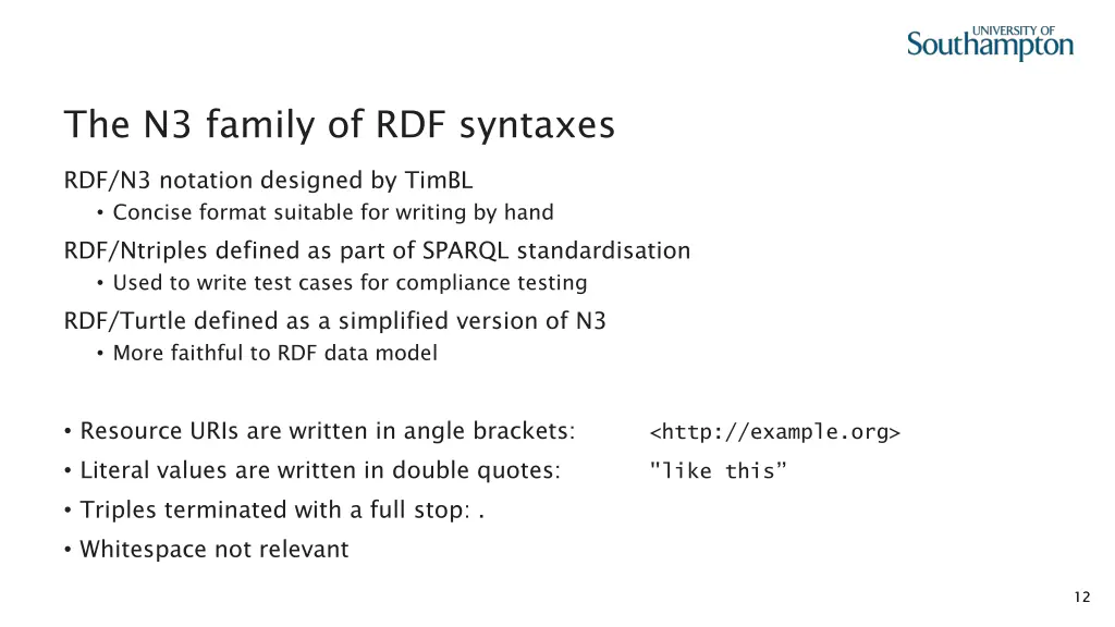 the n3 family of rdf syntaxes
