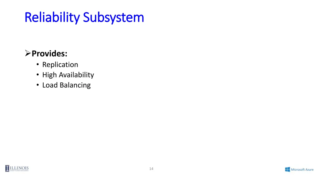 reliability subsystem reliability subsystem