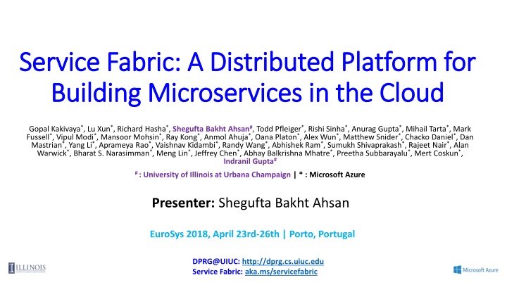 service fabric a distributed platform for service