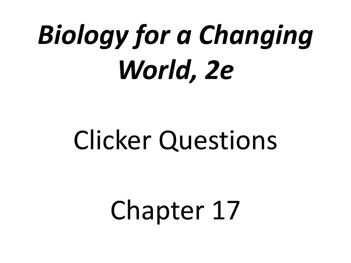 biology for a changing world 2e