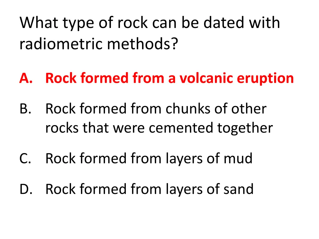 what type of rock can be dated with radiometric