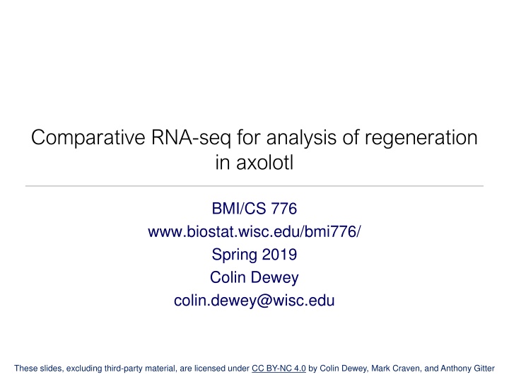 comparative rna seq for analysis of regeneration