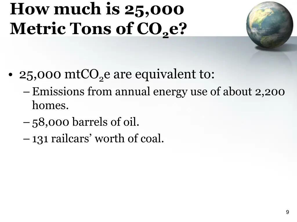 how much is 25 000 metric tons of co 2 e