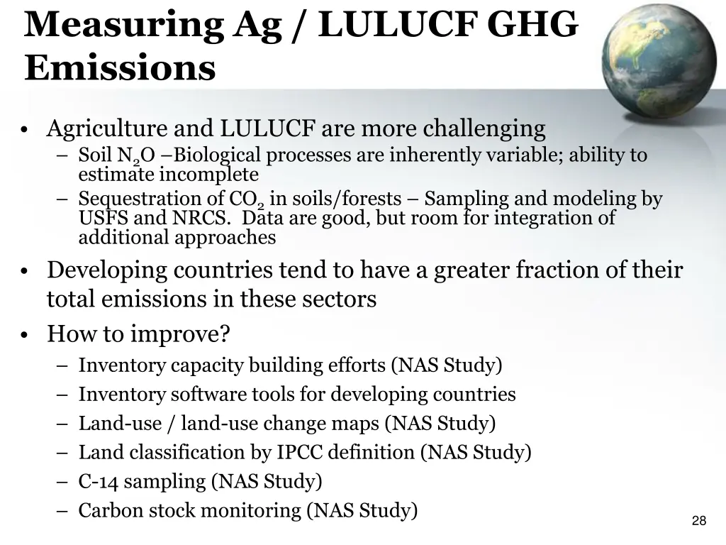 measuring ag lulucf ghg emissions