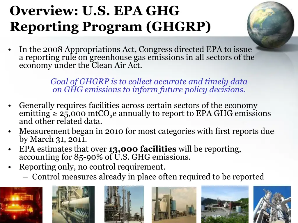overview u s epa ghg reporting program ghgrp