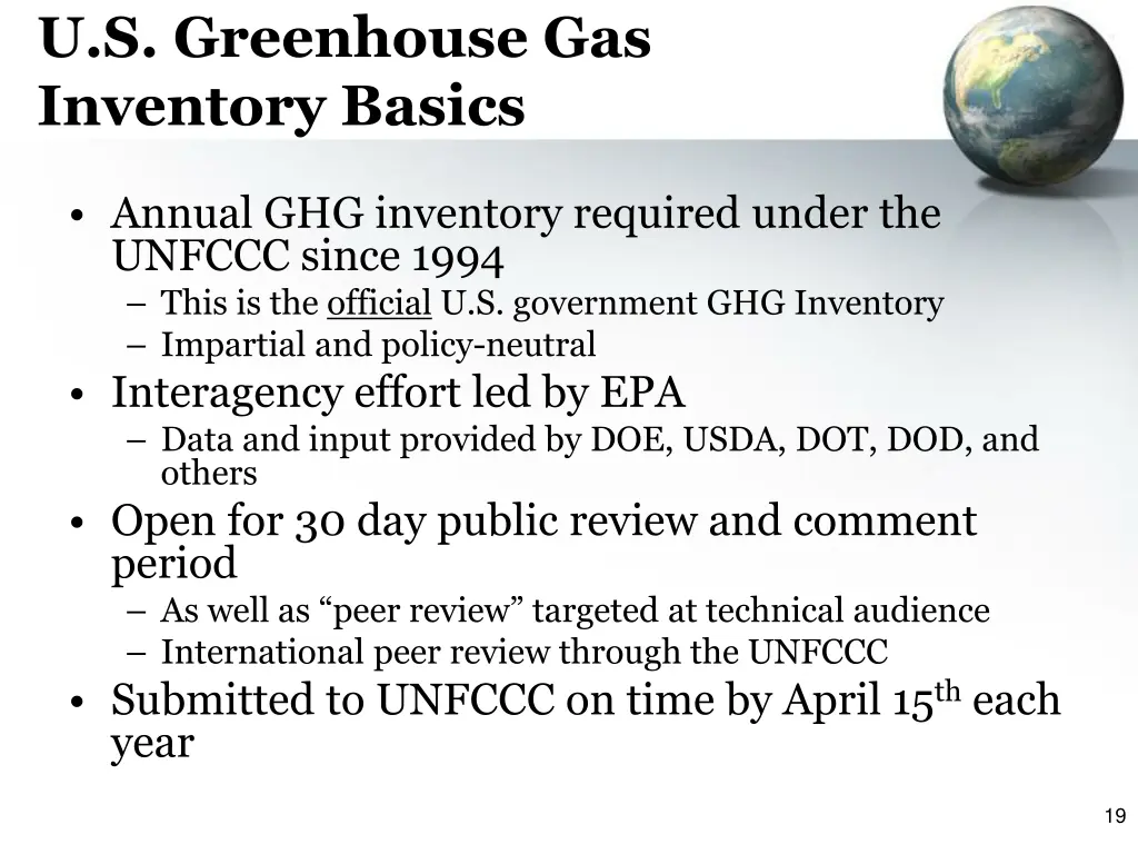 u s greenhouse gas inventory basics