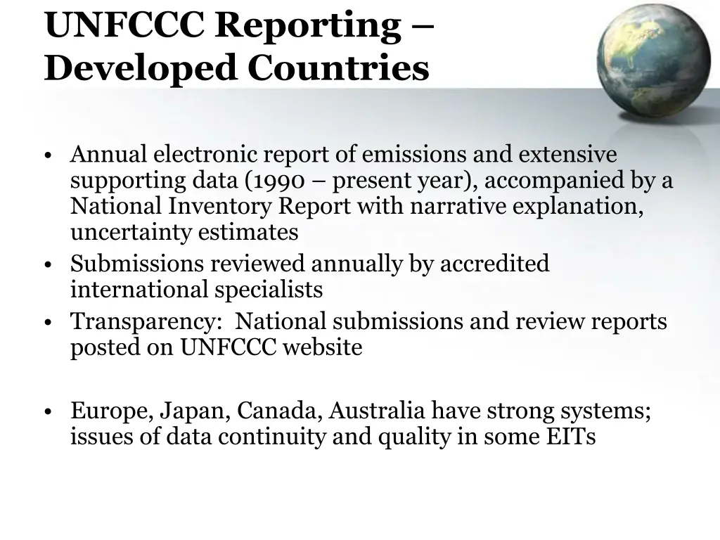unfccc reporting developed countries