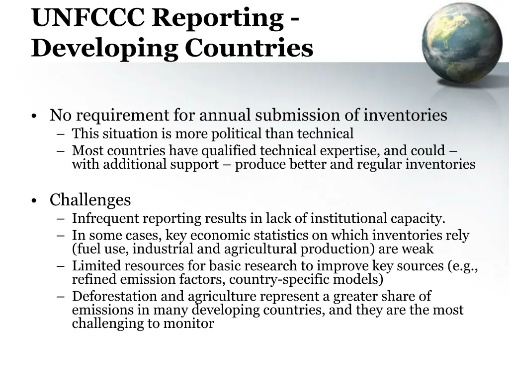 unfccc reporting developing countries