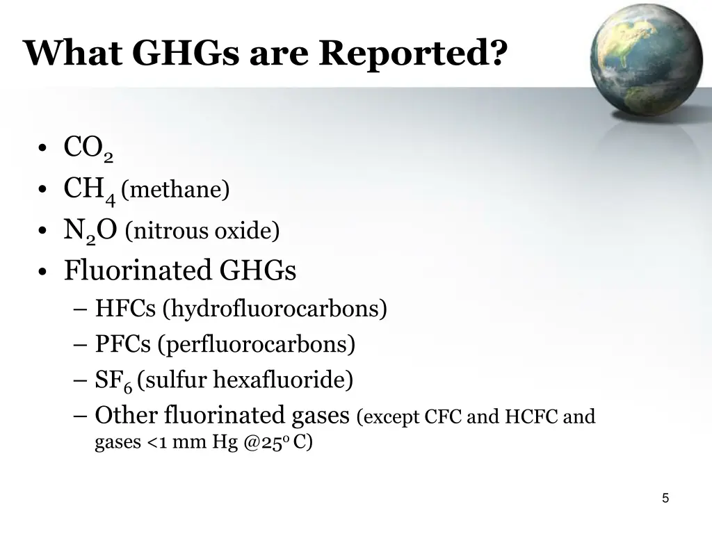 what ghgs are reported