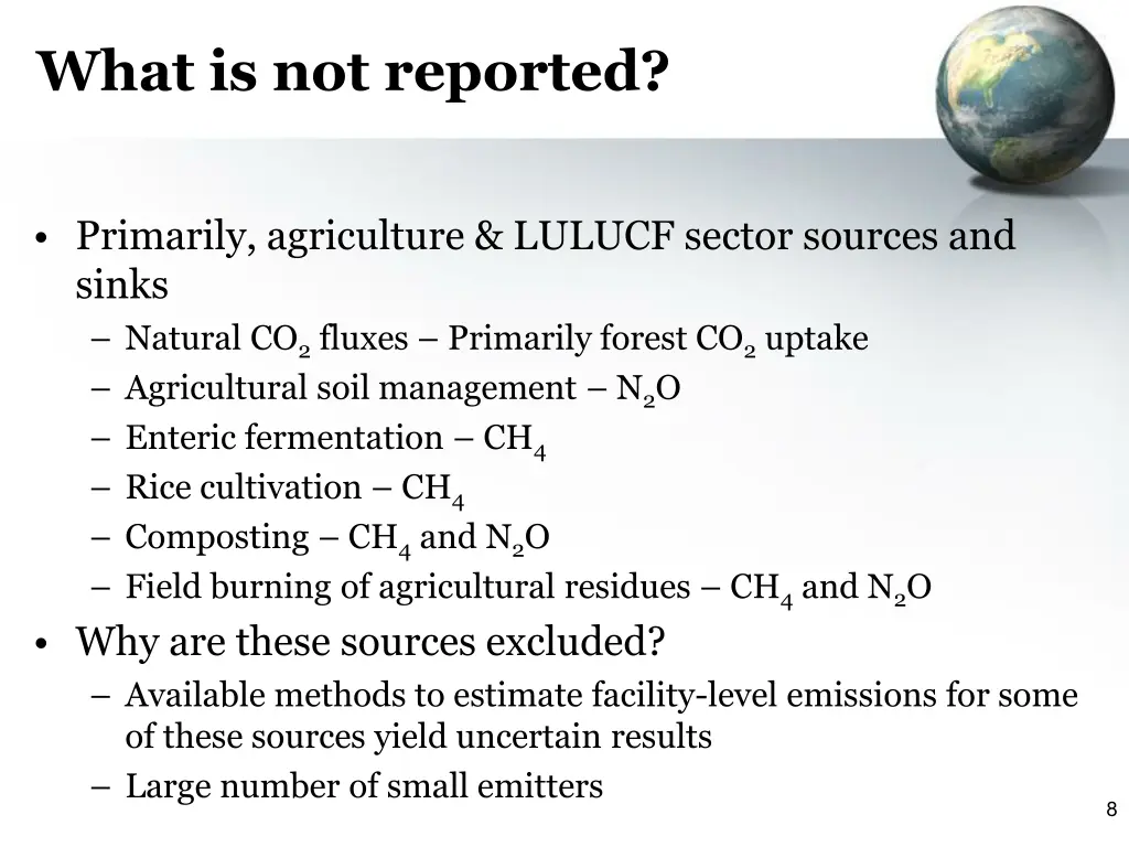 what is not reported