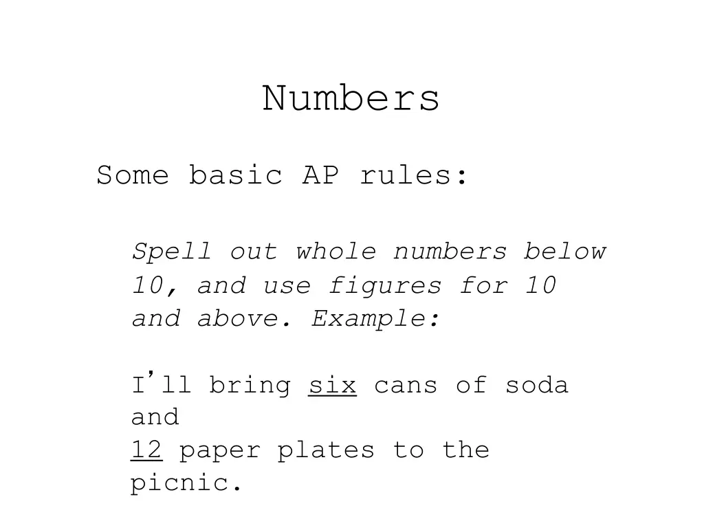 numbers 1