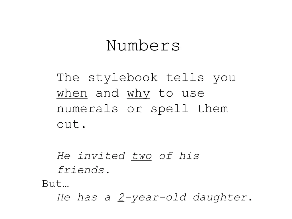 numbers