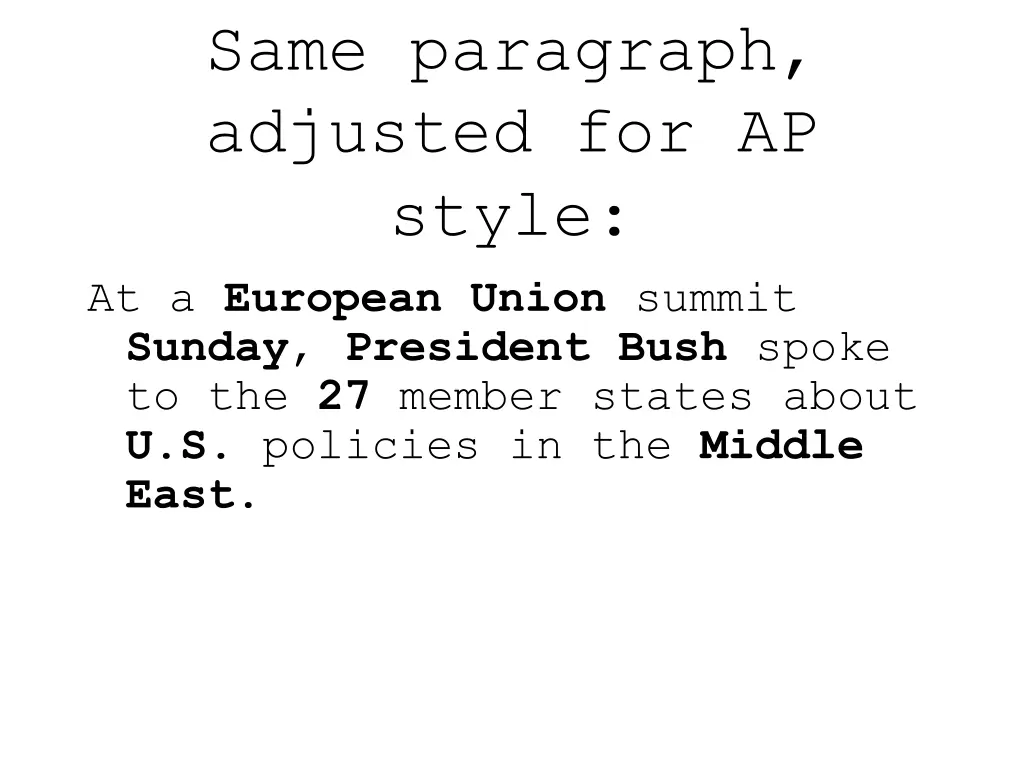 same paragraph adjusted for ap style