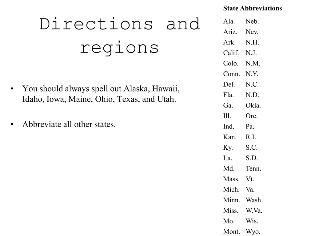 state abbreviations