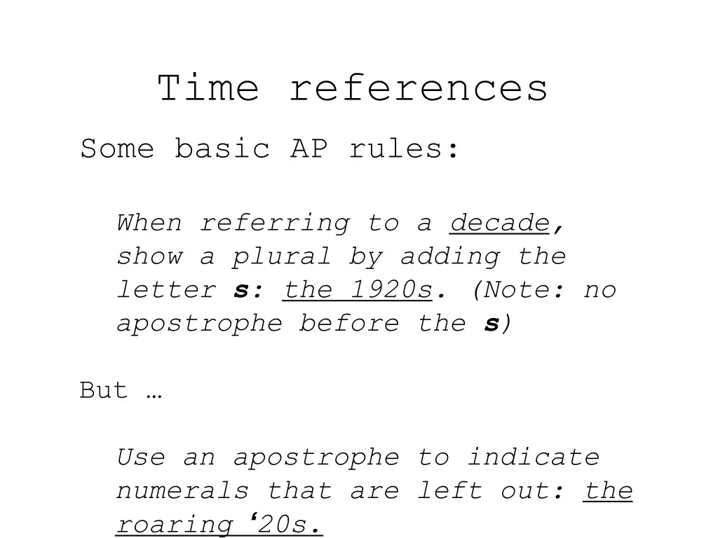 time references 5