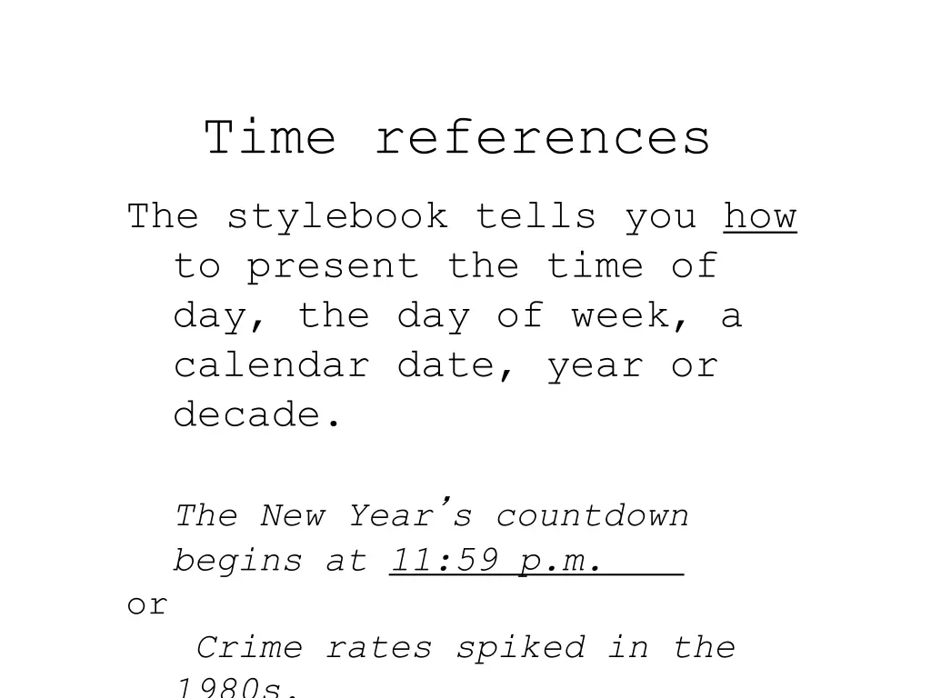 time references