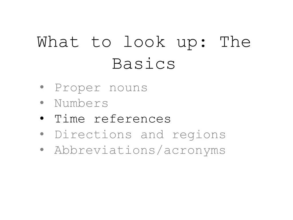 what to look up the basics proper nouns numbers 2