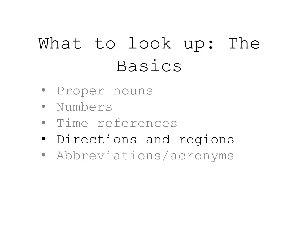 what to look up the basics proper nouns numbers 3