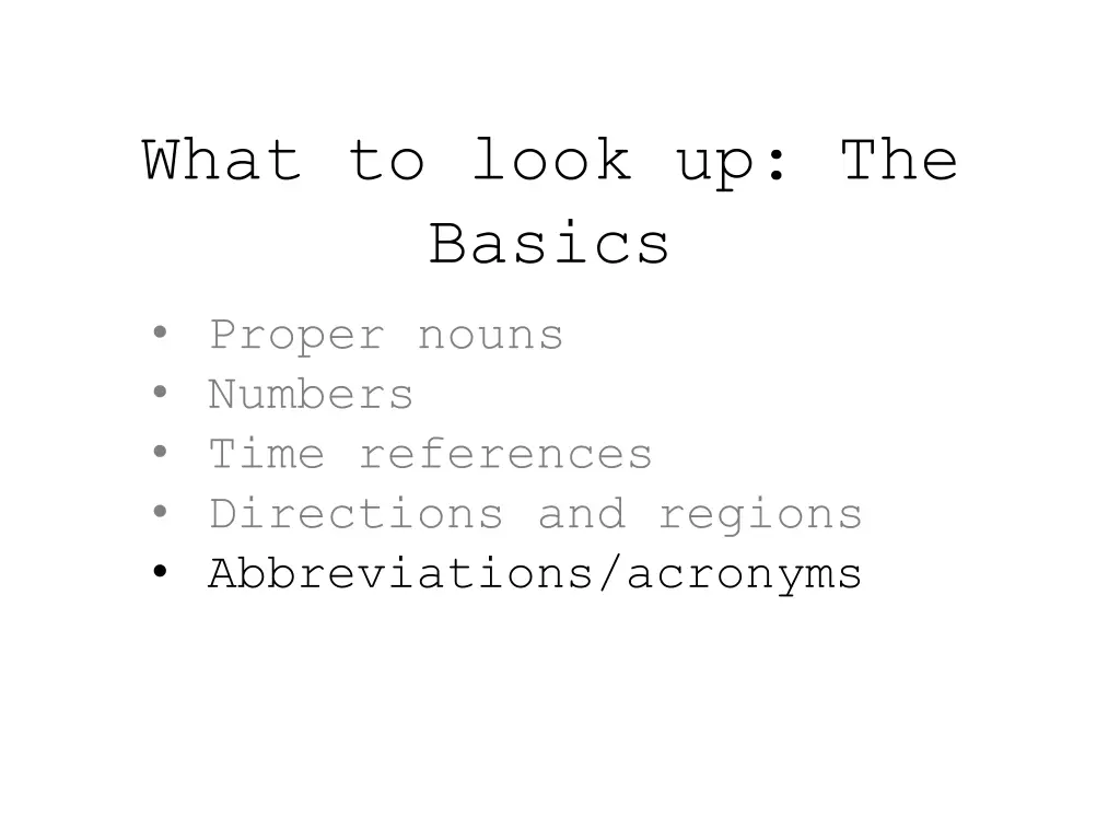 what to look up the basics proper nouns numbers 4