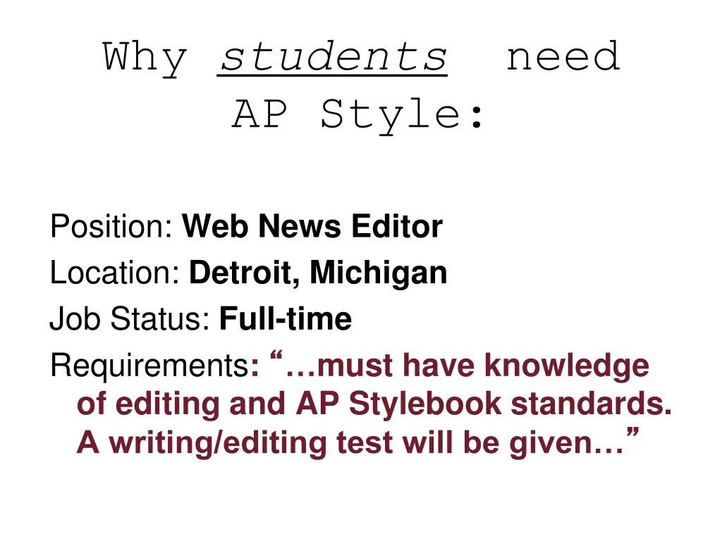 why students ap style 2