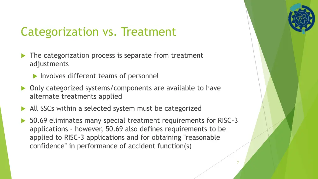 categorization vs treatment