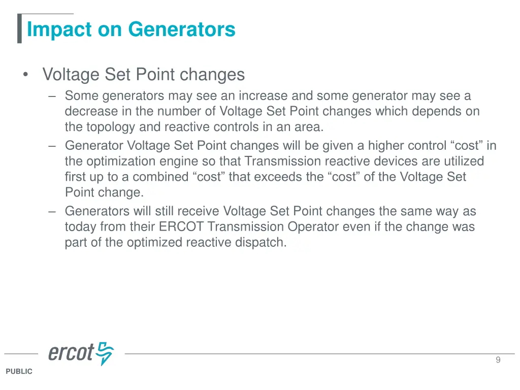 impact on generators