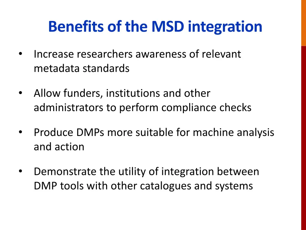 benefits of the msd integration