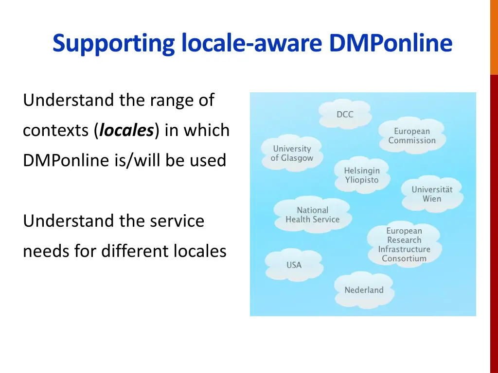 supporting locale aware dmponline