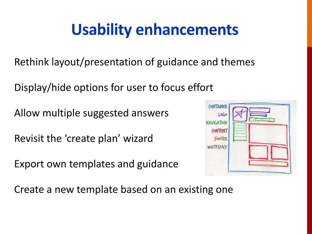 usability enhancements