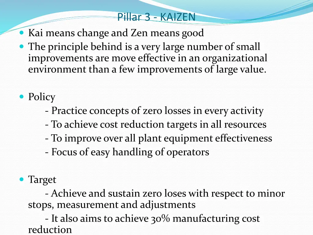 pillar 3 kaizen