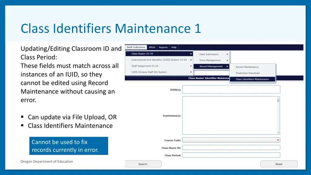 class identifiers maintenance 1