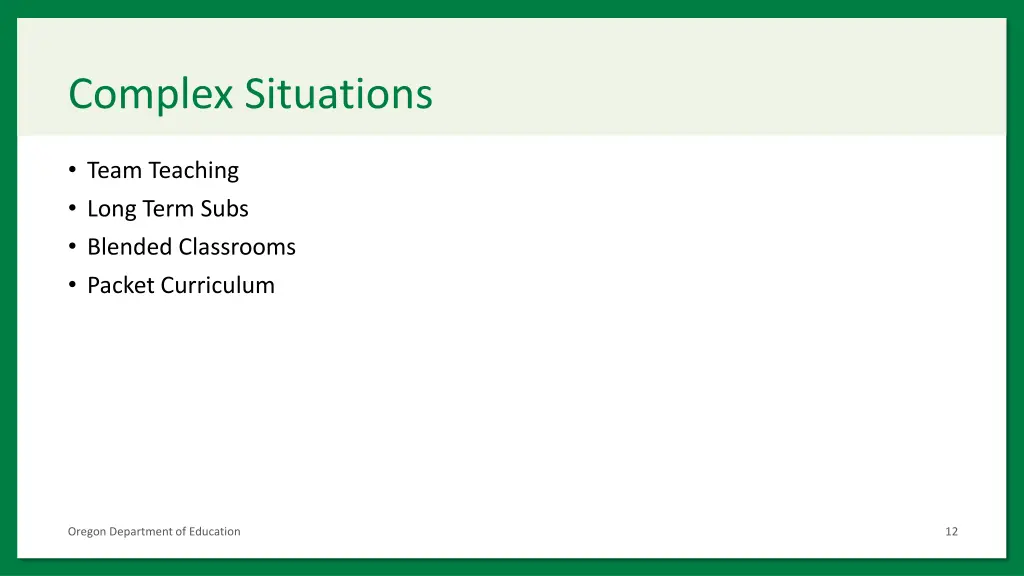 complex situations