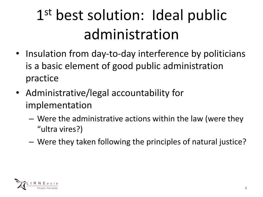 1 st best solution ideal public administration