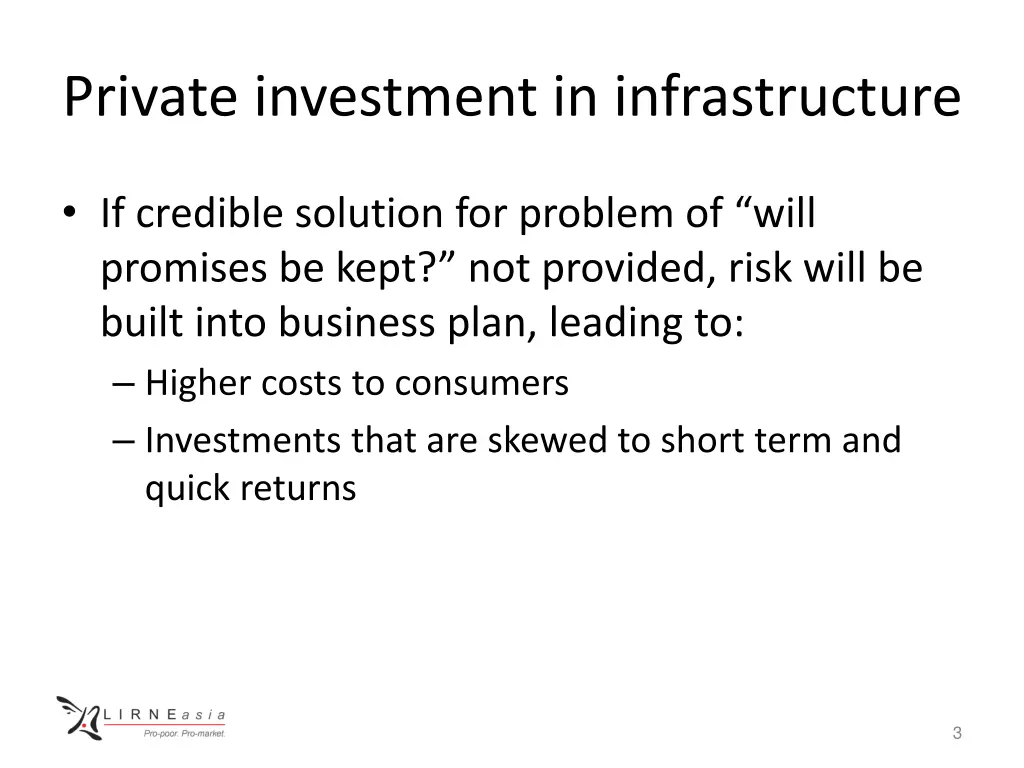private investment in infrastructure