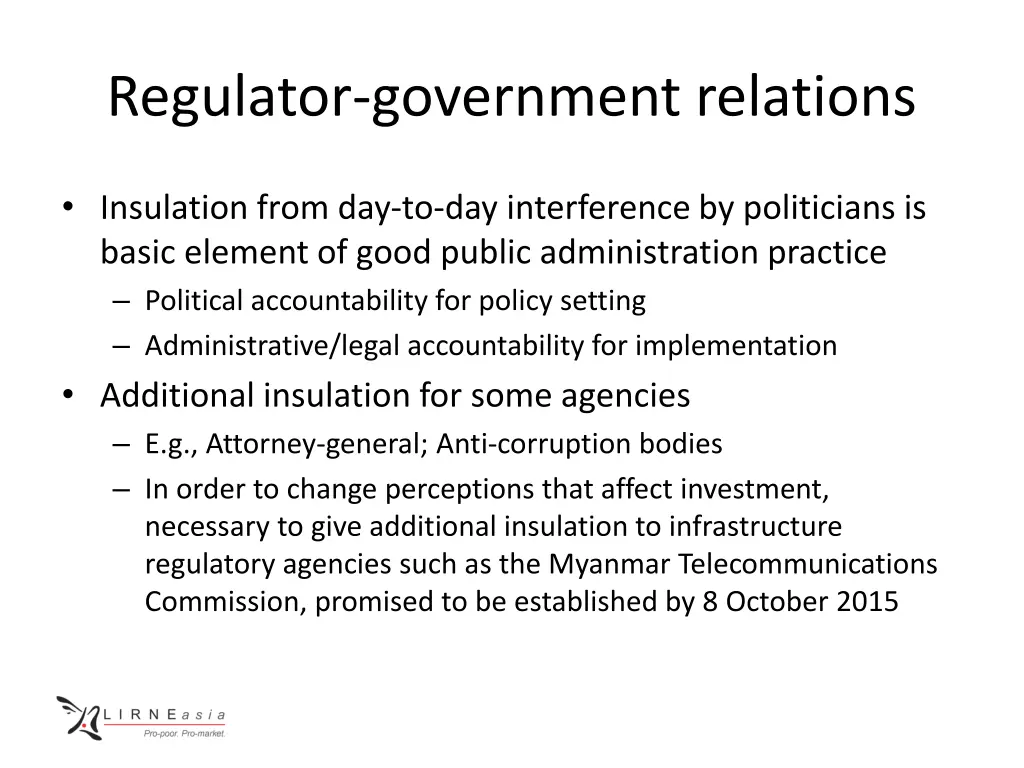 regulator government relations