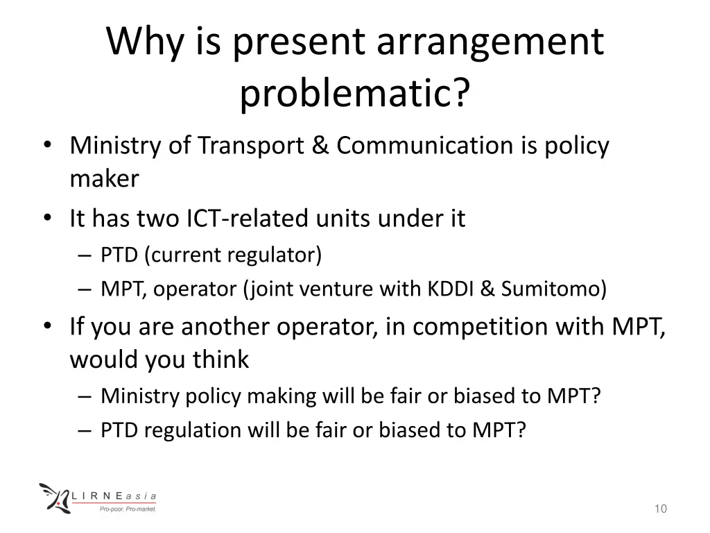 why is present arrangement problematic ministry