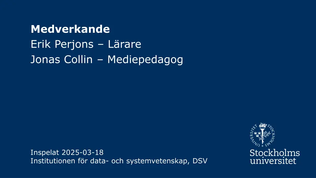 medverkande erik perjons l rare jonas collin