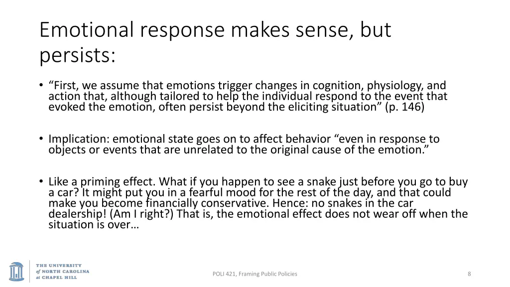emotional response makes sense but persists