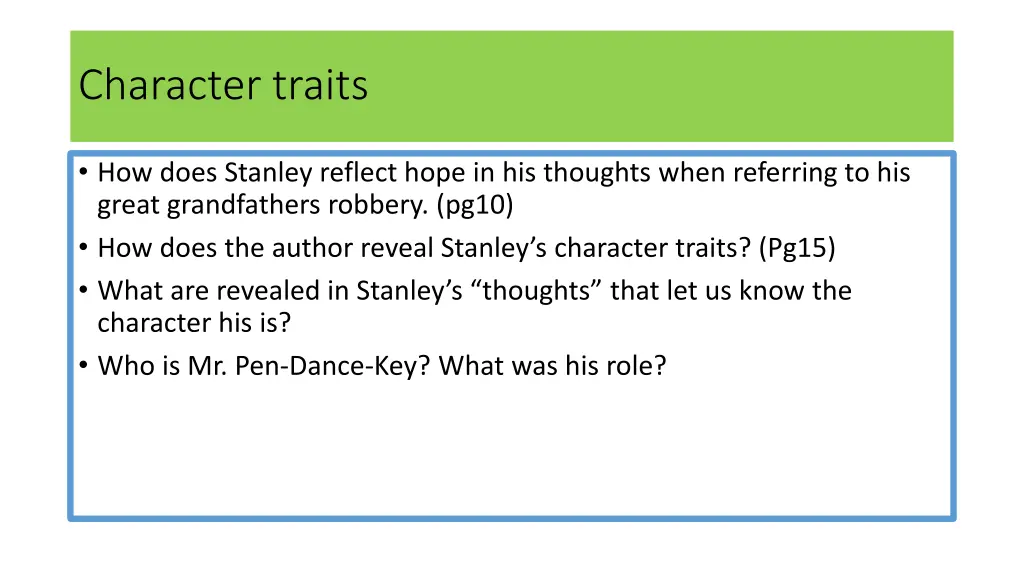 character traits