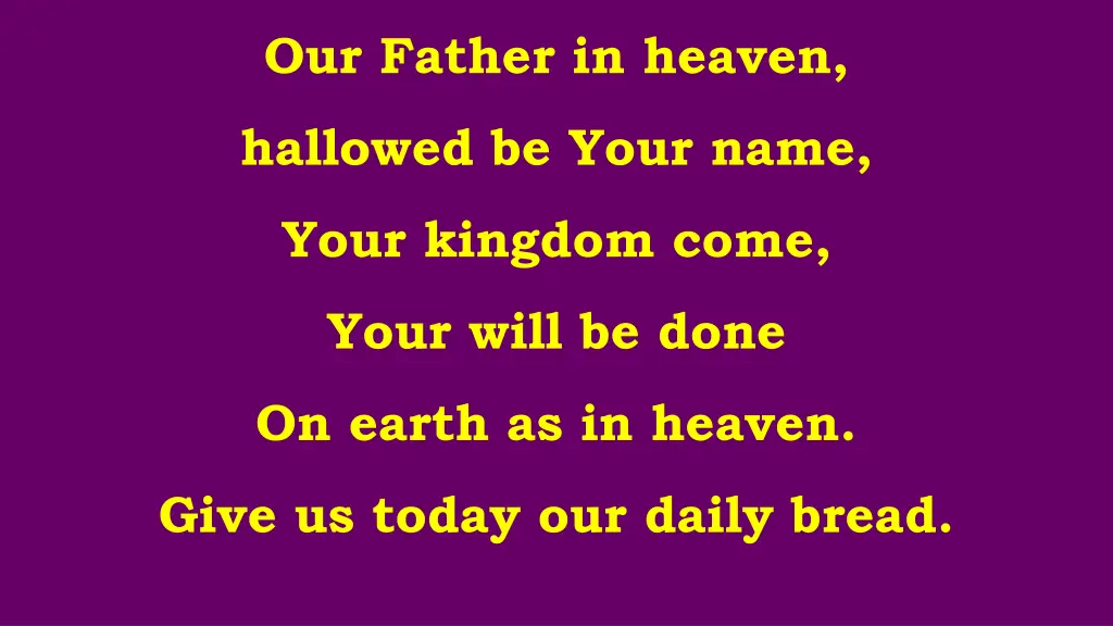 our father in heaven