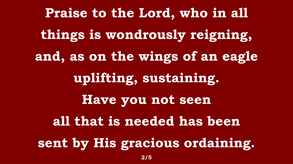 praise to the lord who in all things