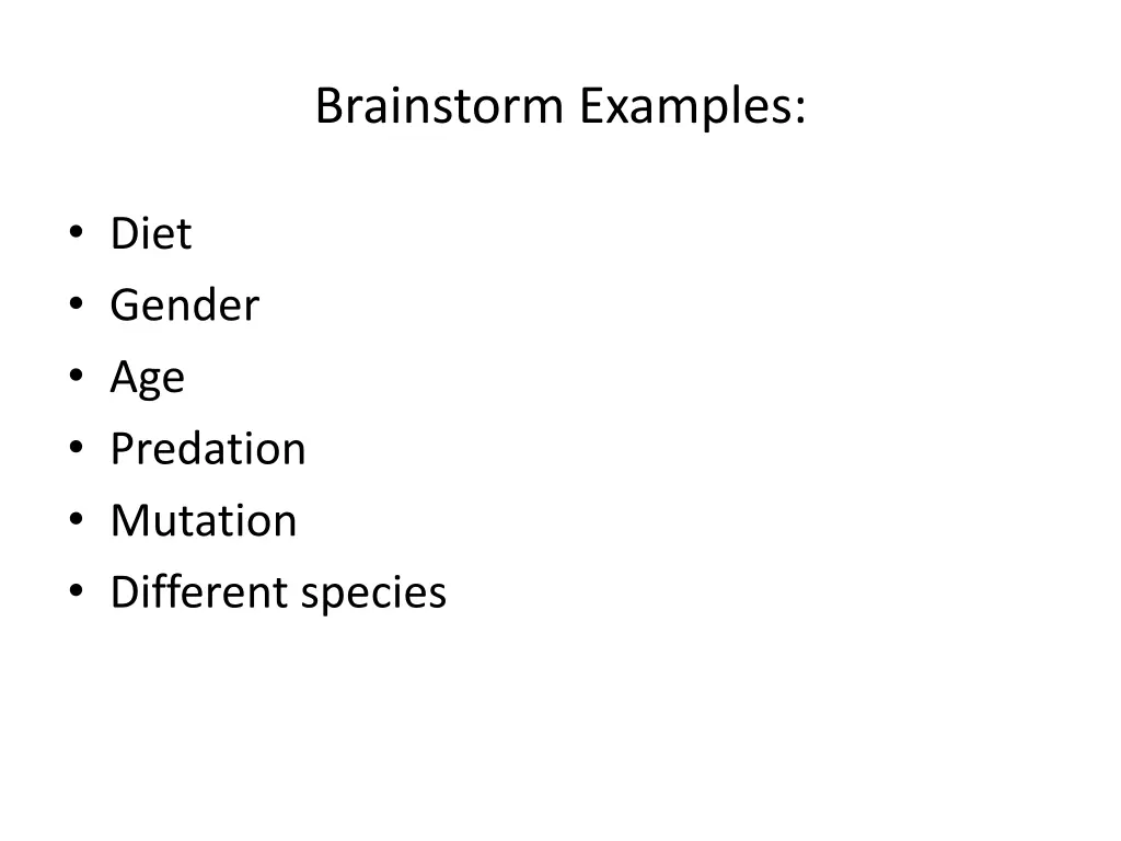 brainstorm examples